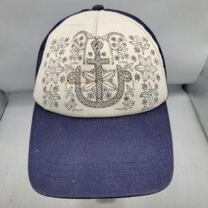 O'Neill White Blue Adults Trucker Hat Cap Anchor Casual Lightweight Comfort